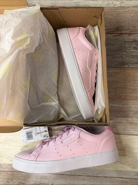 adidas Pink Women's Platform Leather Sneakers NEW 7.5